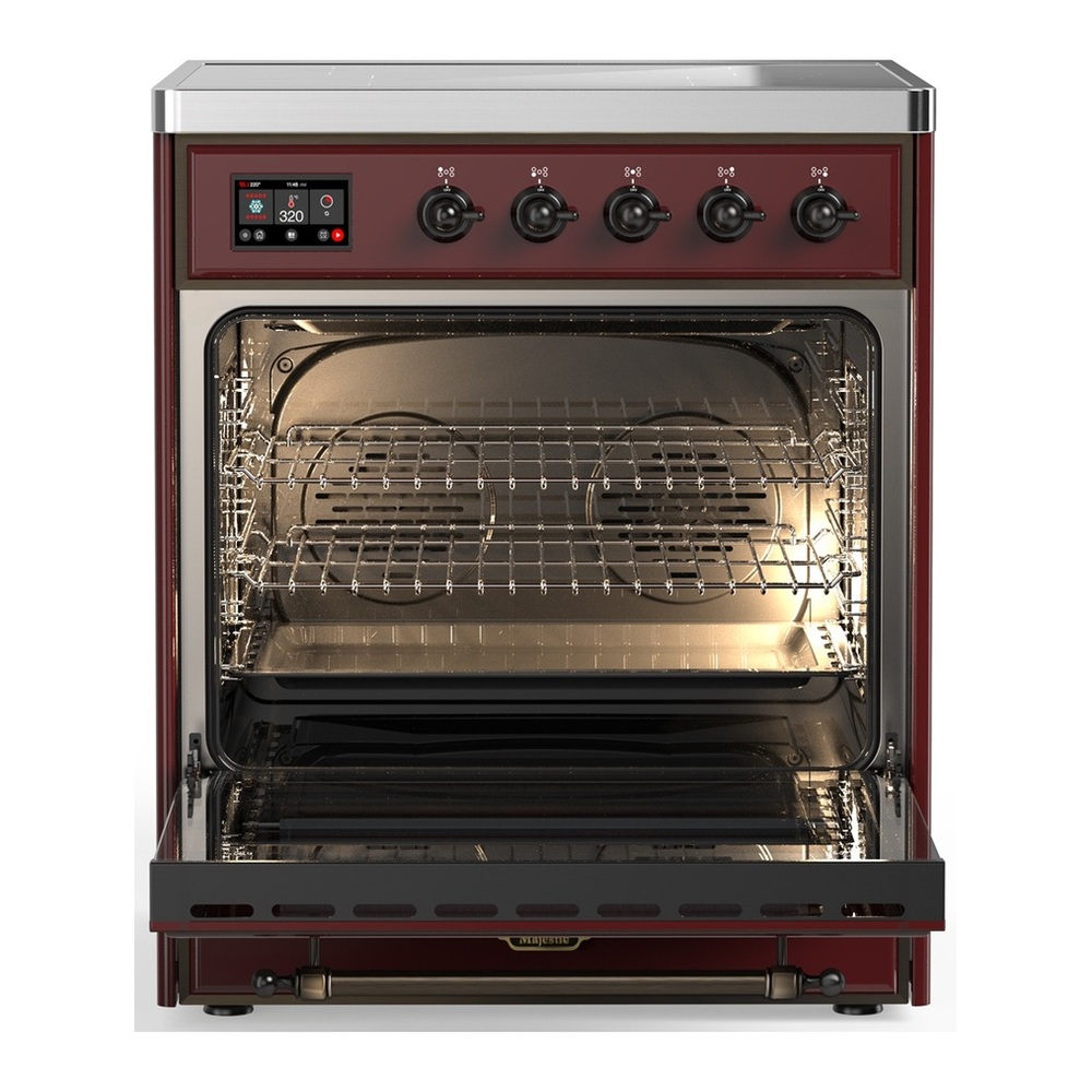 ILVE UMIB30QNR3BUB Majestic III 30 inch Induction Range with 4 Elements, 4 cu. ft. Oven Capacity (Solid Door, Burgundy, Burnished) 3 UMIB30QNR3BUB-Oven-Interior