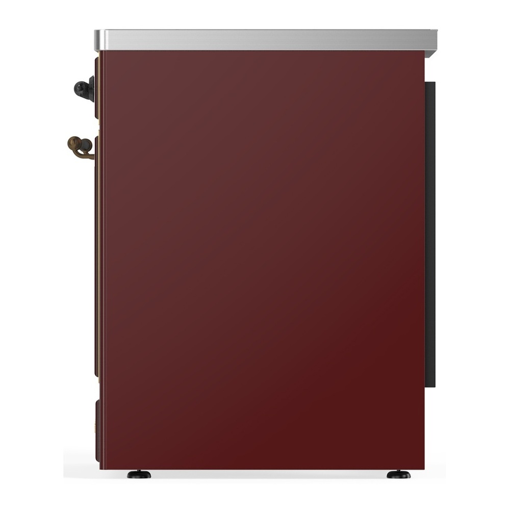 ILVE UMIB30QNR3BUB Majestic III 30 inch Induction Range with 4 Elements, 4 cu. ft. Oven Capacity (Solid Door, Burgundy, Burnished) 4 UMIB30QNR3BUB-Right-Side