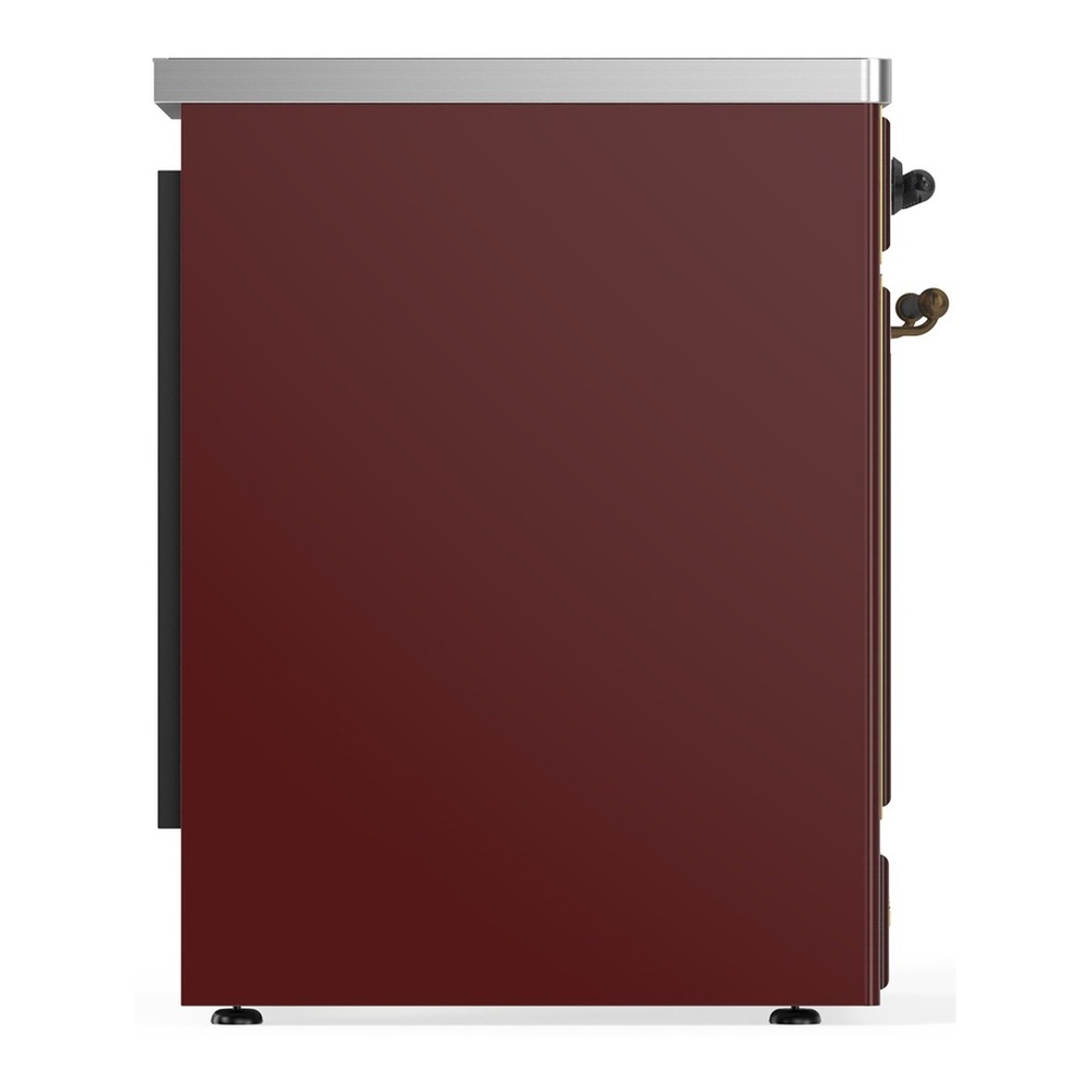 ILVE UMIB30QNR3BUB Majestic III 30 inch Induction Range with 4 Elements, 4 cu. ft. Oven Capacity (Solid Door, Burgundy, Burnished) 5 UMIB30QNR3BUB-Left-Side