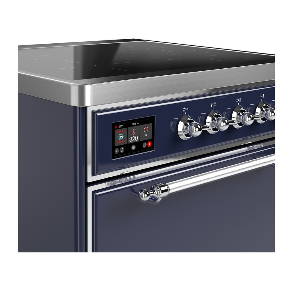 ILVE UMIB30QNR3MBC Majestic III 30 inch Induction Range with 4 Elements, 4 cu. ft. Oven Capacity (Solid Door, Midnight Blue, Chrome) 2 UMIB30QNR3MBC-Chrome