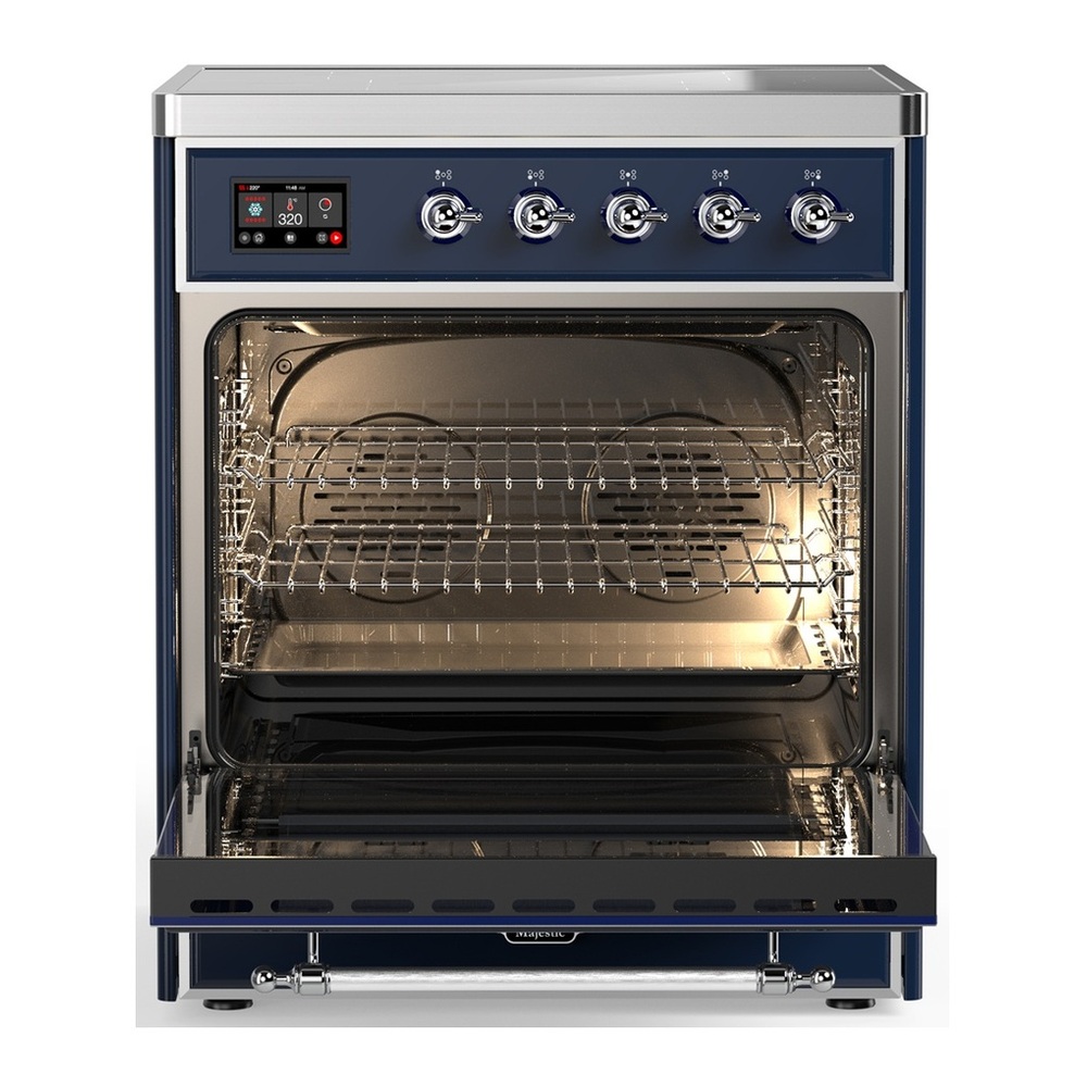 ILVE UMIB30QNR3MBC Majestic III 30 inch Induction Range with 4 Elements, 4 cu. ft. Oven Capacity (Solid Door, Midnight Blue, Chrome) 3 UMIB30QNR3MBC-Oven-Interior
