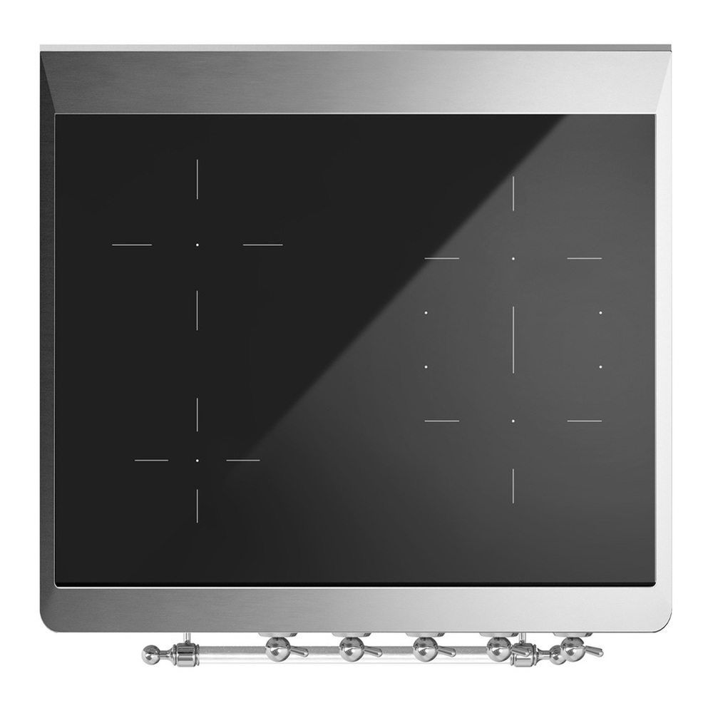 ILVE UMIB30QNR3MBC Majestic III 30 inch Induction Range with 4 Elements, 4 cu. ft. Oven Capacity (Solid Door, Midnight Blue, Chrome) 6 UMIB30QNR3MBC-Cooktop