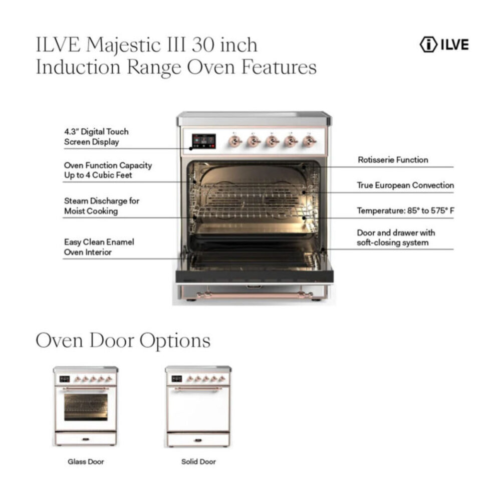 ILVE UMIB30N Majestic III 30 inch Induction Range with 4 Elements, 4 cu. ft. Oven Capacity