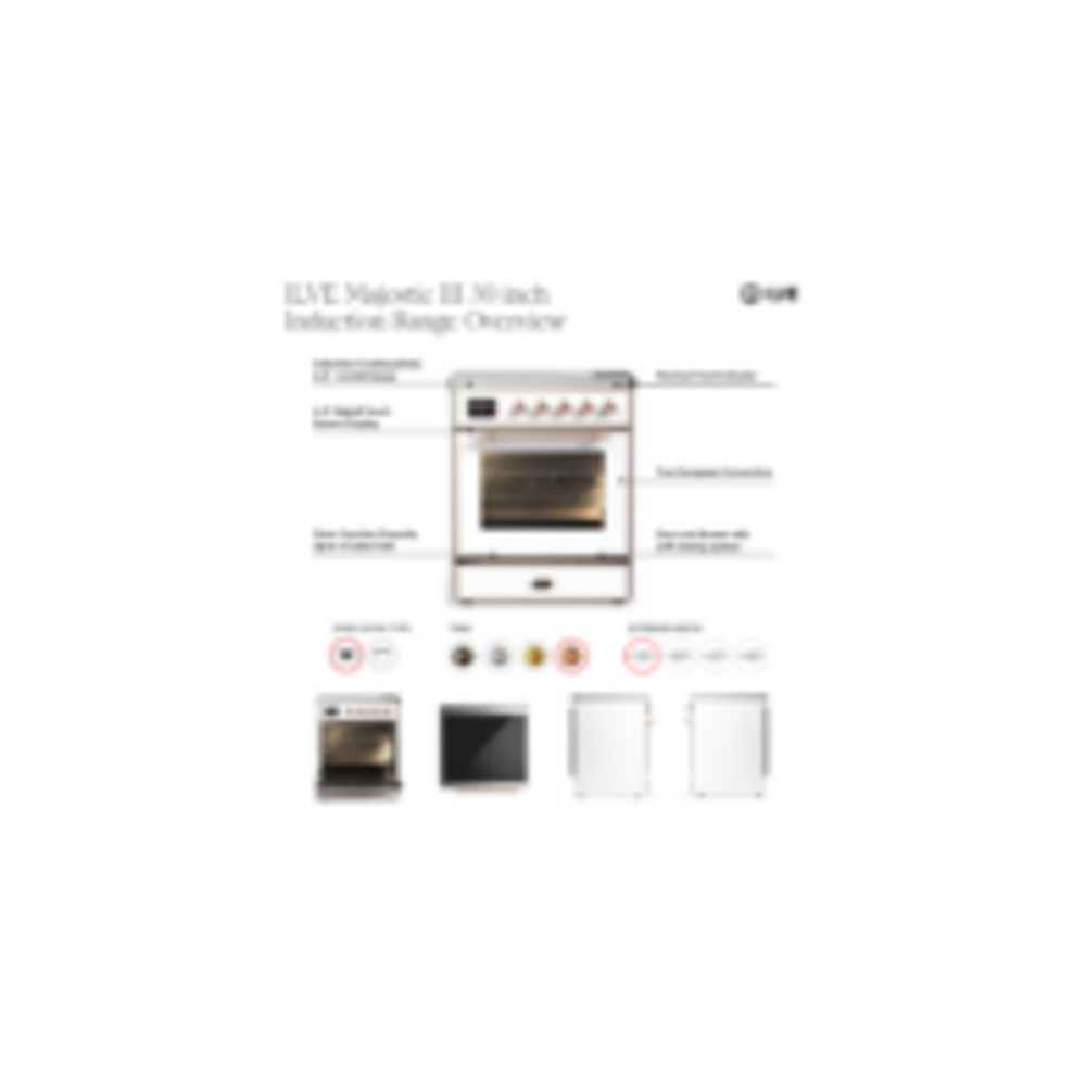 ILVE UMIB30N Majestic III 30 inch Induction Range with 4 Elements, 4 cu. ft. Oven Capacity