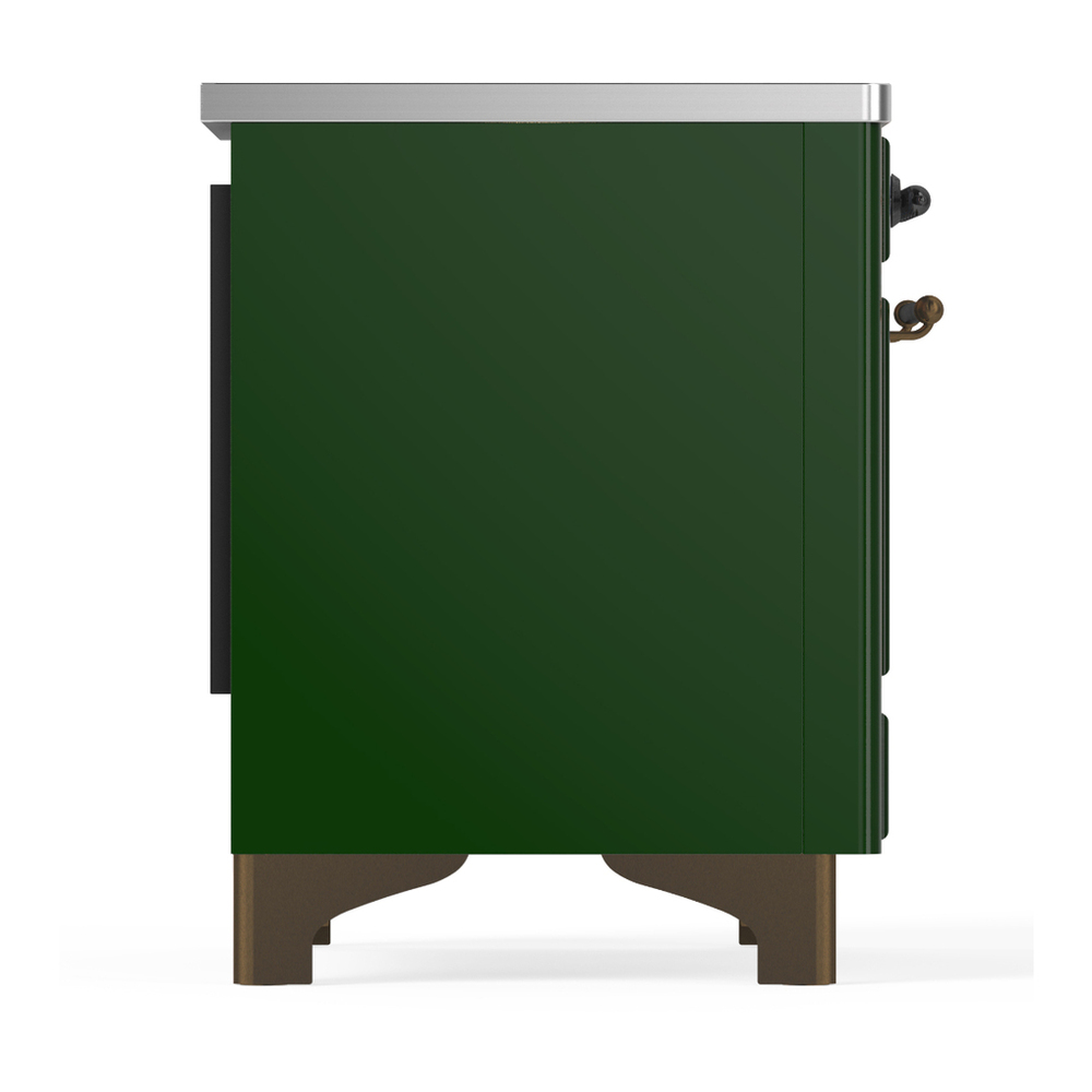 ILVE UMIB36NR3EGB Majestic III 36 inch Induction Range with 6 Elements, 3.5 cu. ft. Total Oven Capacity (Triple Glass Door, Emerald Green, Burnished) 6 ILVE-UMIB36NR3EGB-Right Side View