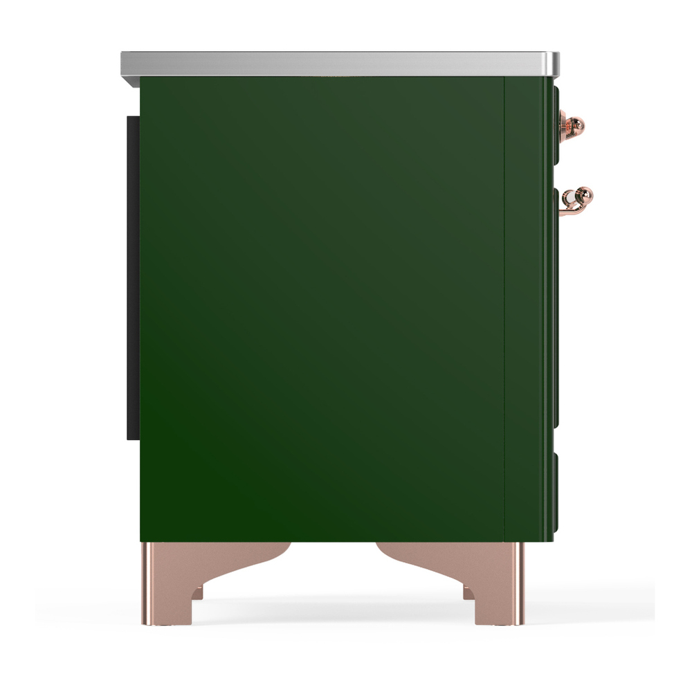 ILVE UMIB36NR3EGP Majestic III 36 inch Induction Range with 6 Elements, 3.5 cu. ft. Total Oven Capacity (Triple Glass Door, Emerald Green, Copper) 6 ILVE-UMIB36NR3EGP-Right Side View
