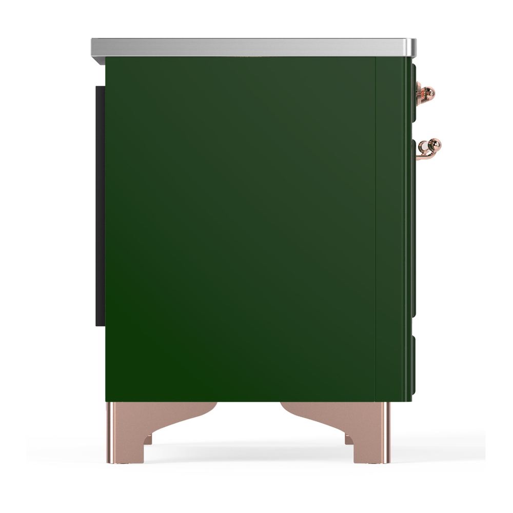 ILVE UMIB36QNR3EGP Majestic III 36 inch Induction Range with 6 Elements, 3.5 cu. ft. Total Oven Capacity (Solid Door, Emerald Green, Copper) 6 ILVE-UMIB36QNR3EGP-Right Side View