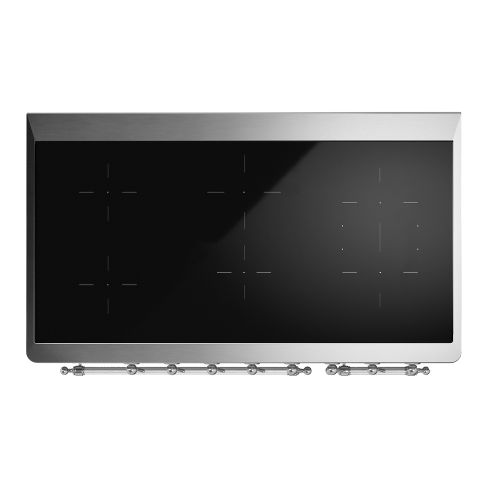 ILVE UMIB48NR3AWC Majestic III 48 inch Induction Range with 6 Elements, 5.02 cu. ft. Total Oven Capacity (Triple Glass Door, Antique White, Chrome) 6 ILVE-UMIB48NR3AWC-Top View