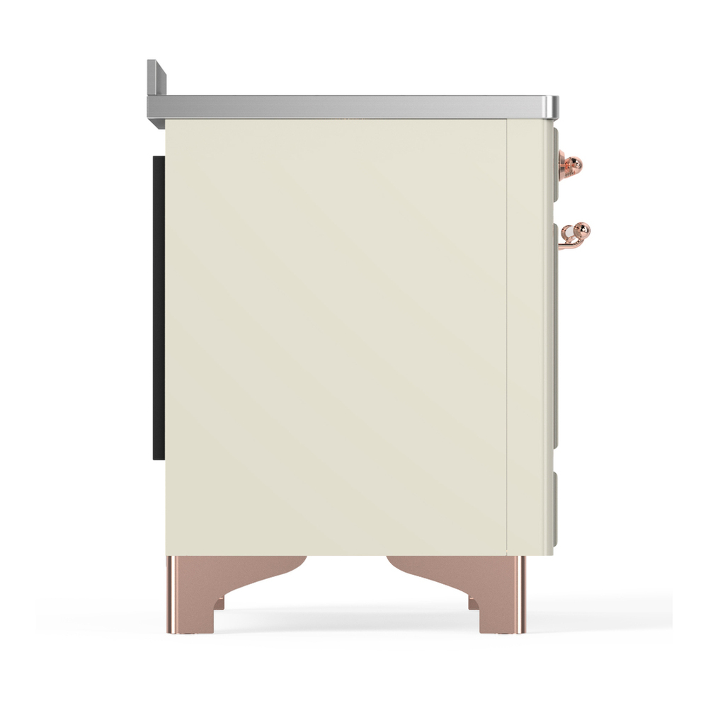 ILVE UMIB48NR3AWP Majestic III 48 inch Induction Range with 6 Elements, 5.02 cu. ft. Total Oven Capacity (Triple Glass Door, Antique White, Copper) 8 ILVE-UMIB48NR3AWP-Right Side View