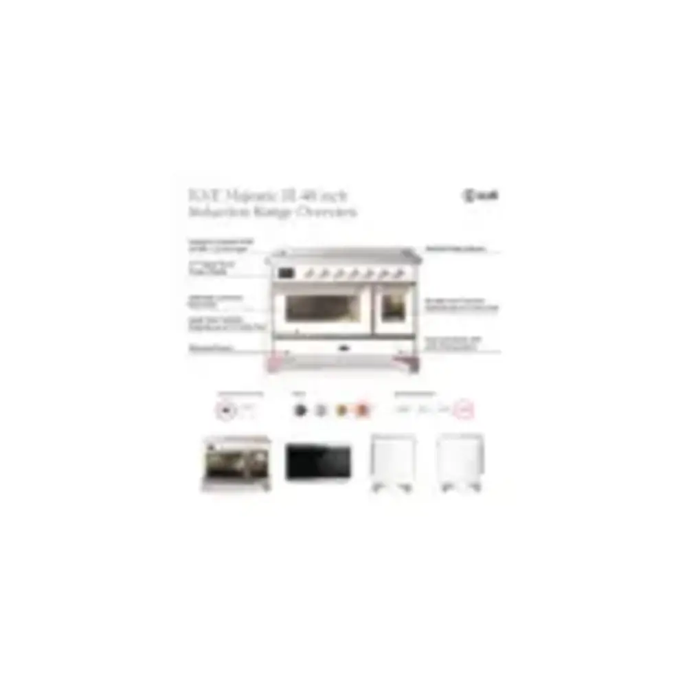 ILVE UMIB48N Majestic III 48 inch Induction Range with 6 Elements, 5.02 cu. ft. Total Oven Capacity
