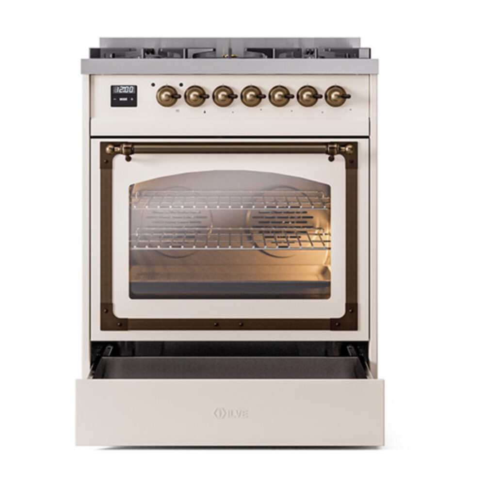 ILVE_UN30NMPAWBLP_Nostalgie_II_30"_Dual_Fuel_Range_drawer_opened