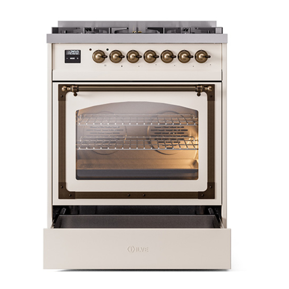 ILVE_UN30NMPAWB_Nostalgie_II_30"_Dual_Fuel_Range_drawer_opened