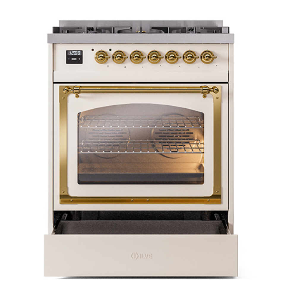 ILVE_UN30NMPAWG_Nostalgie_II_30"_Dual_Fuel_Range_drawer_opened