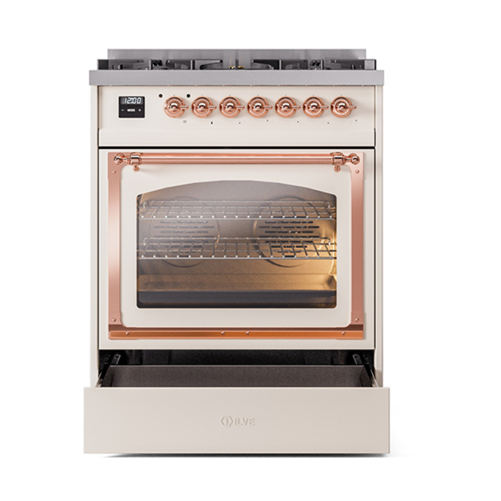 ILVE_UN30NMPAWP_Nostalgie_II_30"_Dual_Fuel_Range_drawer_opened