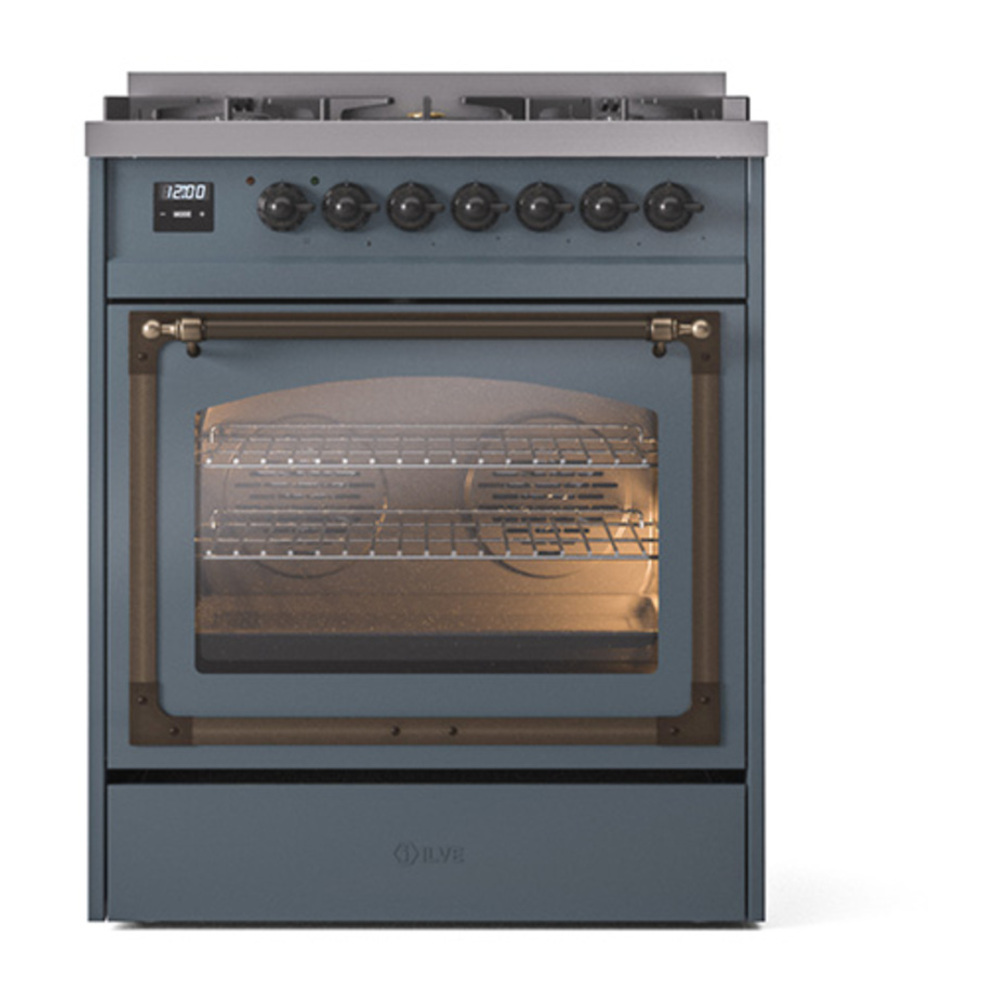 ILVE_UN30NMPBGBLP_Nostalgie_II_30"_Dual_Fuel_Range_front_view