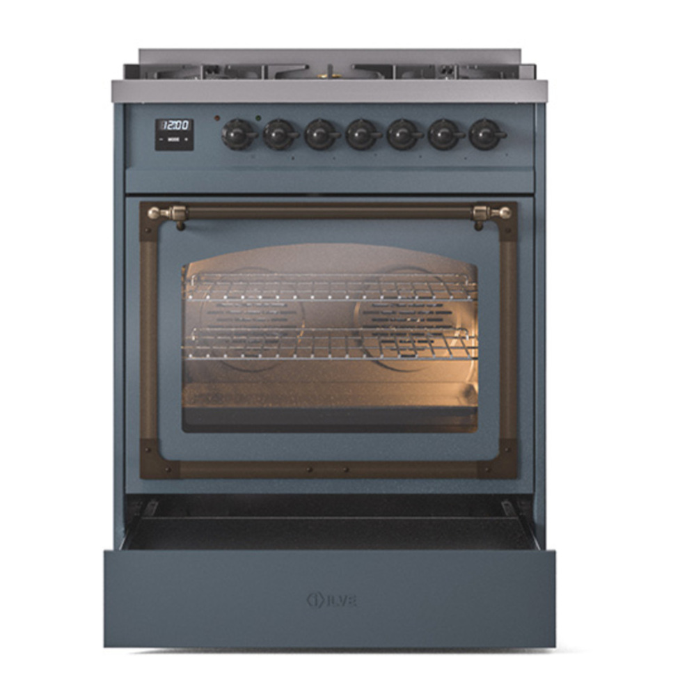 ILVE_UN30NMPBGBLP_Nostalgie_II_30"_Dual_Fuel_Range_drawer_opened