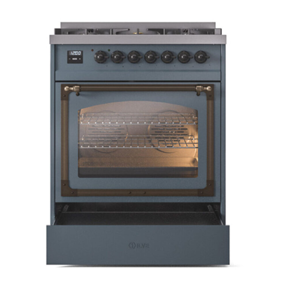 ILVE_UN30NMPBGB_Nostalgie_II_30"_Dual_Fuel_Range_drawer_opened