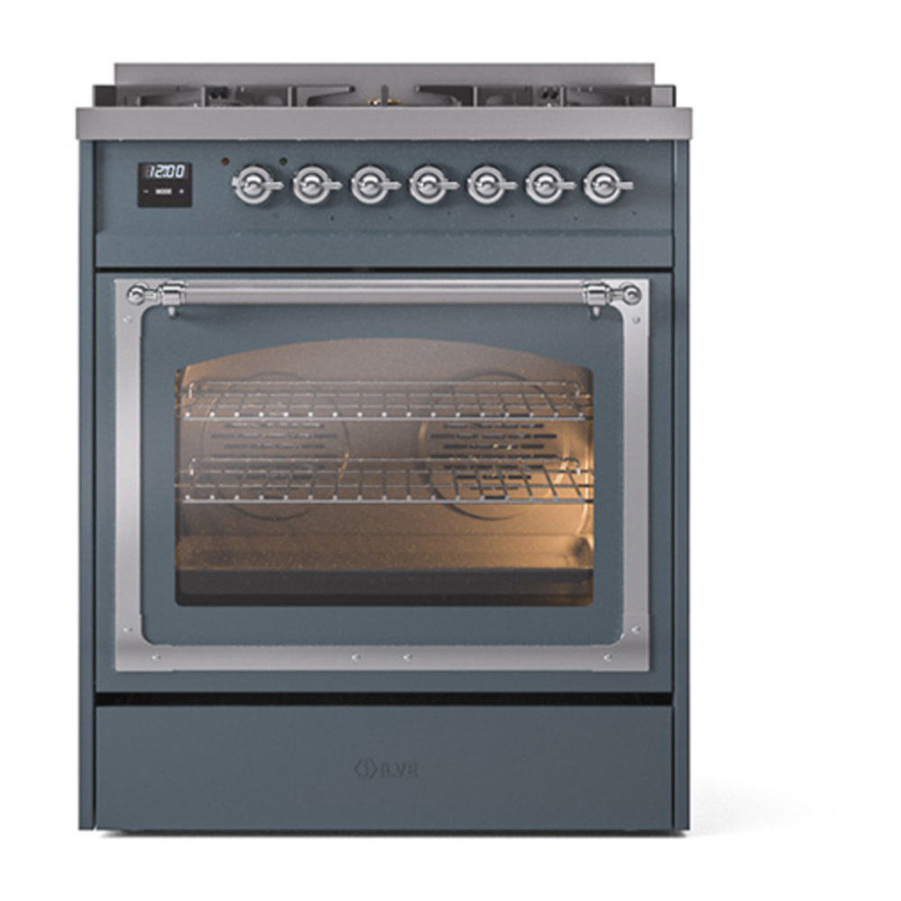 ILVE_UN30NMPBGCLP_Nostalgie_II_30"_Dual_Fuel_Range_front_view