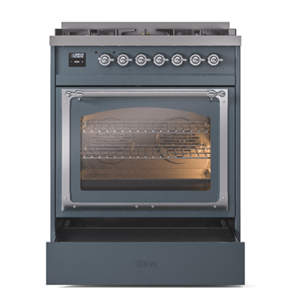 ILVE_UN30NMPBGC_Nostalgie_II_30"_Dual_Fuel_Range_drawer_opened