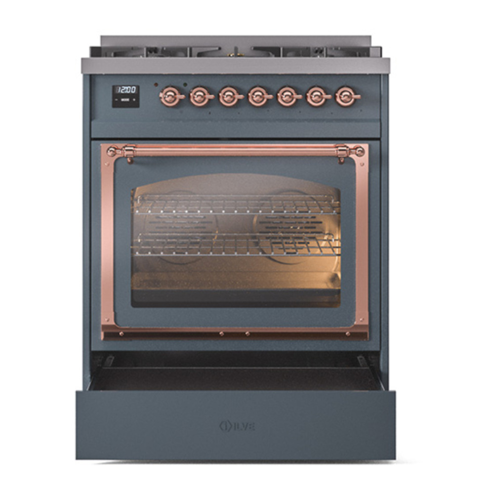 ILVE_UN30NMPBGPLP_Nostalgie_II_30"_Dual_Fuel_Range_drawer_opened
