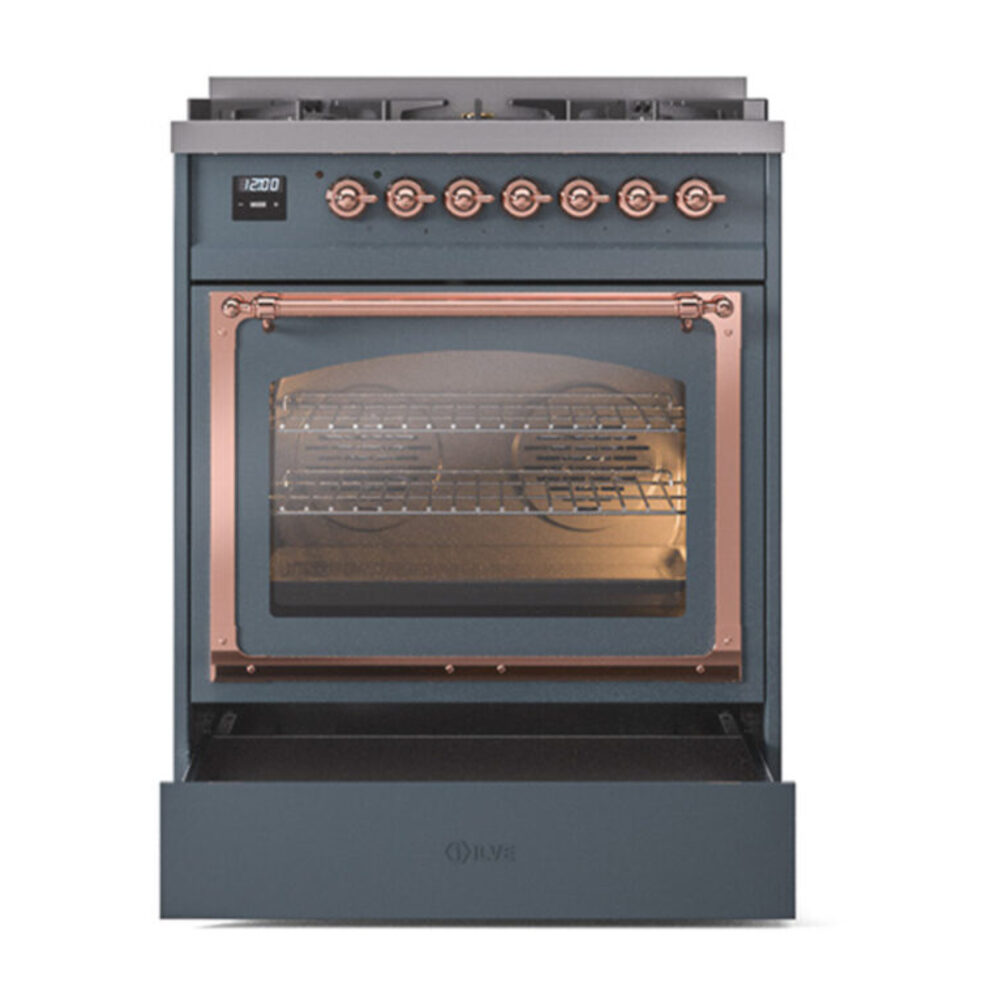 ILVE_UN30NMPBGP_Nostalgie_II_30"_Dual_Fuel_Range_drawer_opened