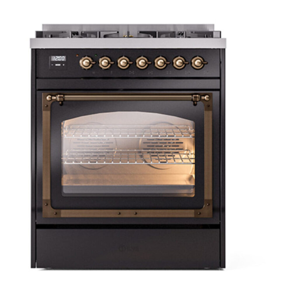 ILVE_UN30NMPBKB_Nostalgie_II_30"_Dual_Fuel_Range_front_view