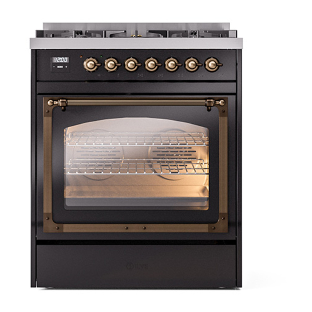 ILVE_UN30NMPBKB_Nostalgie_II_30"_Dual_Fuel_Range_front_view