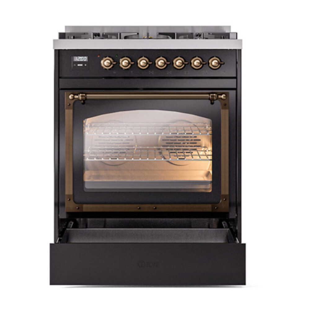ILVE_UN30NMPBKB_Nostalgie_II_30"_Dual_Fuel_Range_drawer_opened