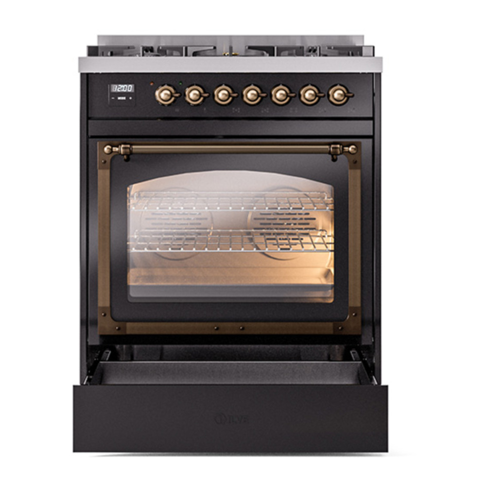 ILVE_UN30NMPBKB_Nostalgie_II_30"_Dual_Fuel_Range_drawer_opened