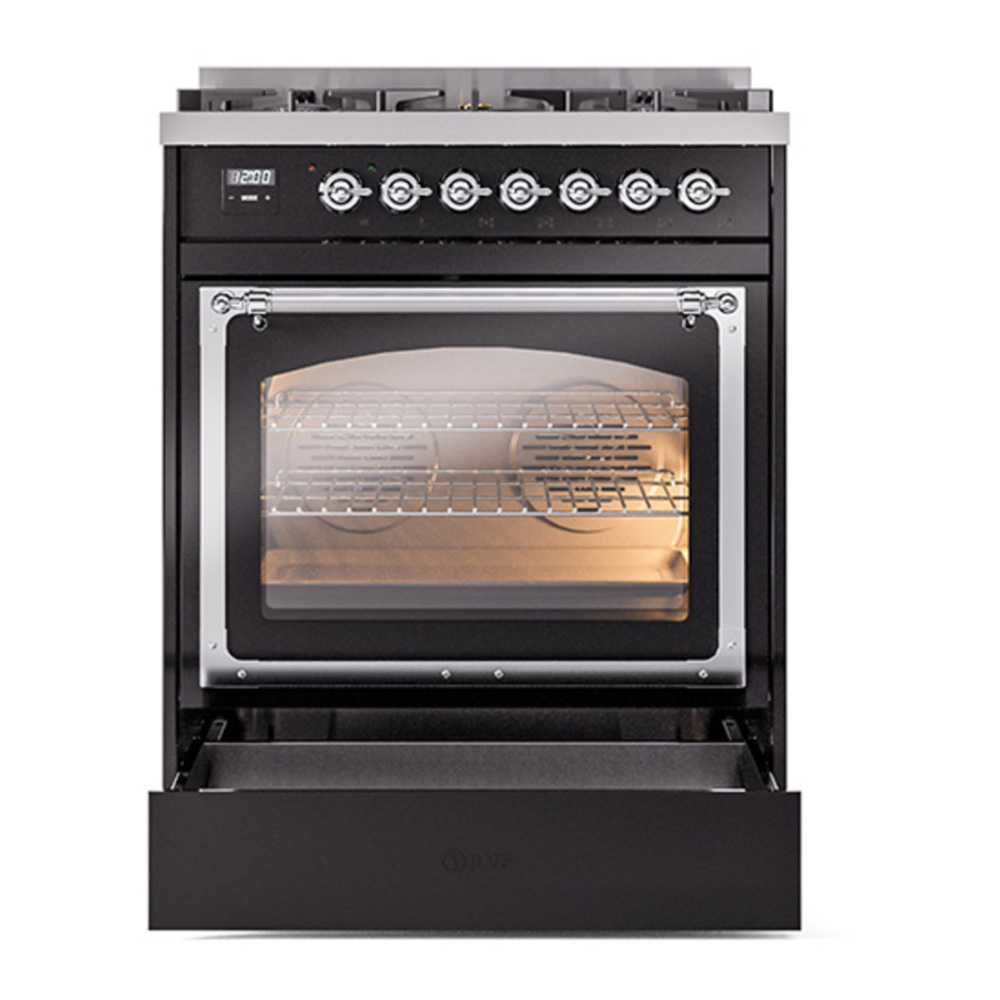 ILVE_UN30NMPBKCLP_Nostalgie_II_30"_Dual_Fuel_Range_drawer_opened