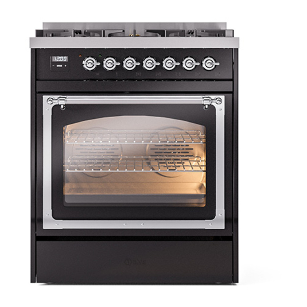 ILVE_UN30NMPBKC_Nostalgie_II_30"_Dual_Fuel_Range_front_view