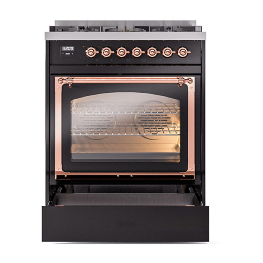 ILVE_UN30NMPBKPLP_Nostalgie_II_30"_Dual_Fuel_Range_drawer_opened
