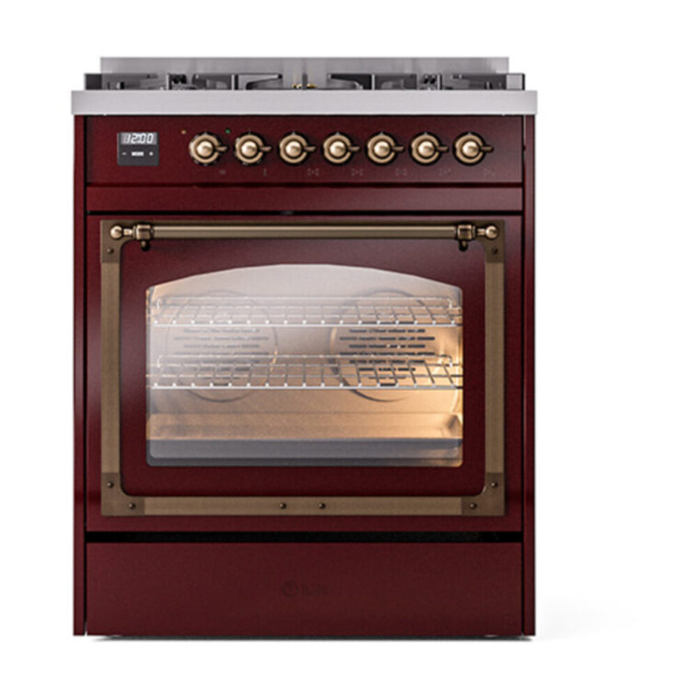 ILVE_UN30NMPBUBLP_Nostalgie_II_30"_Dual_Fuel_Range_front_view