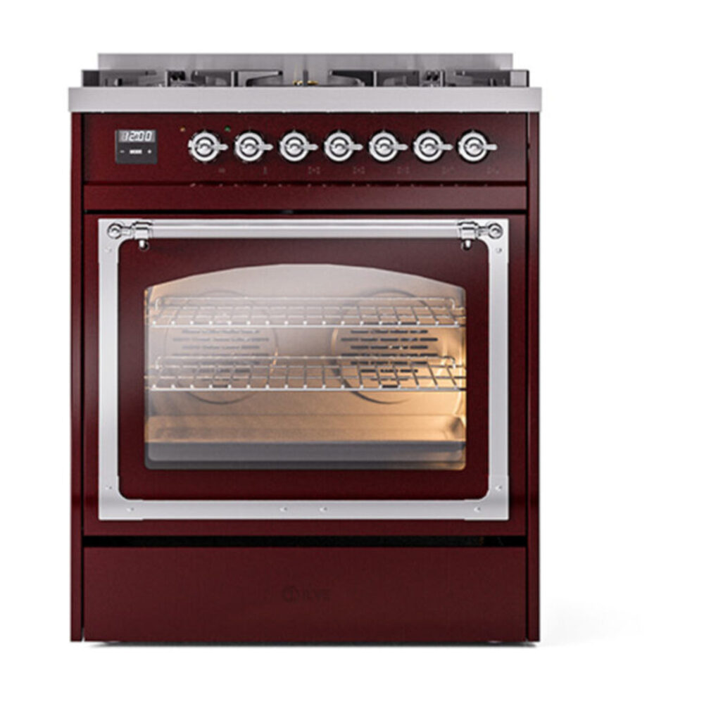 ILVE_UN30NMPBUCLP_Nostalgie_II_30"_Dual_Fuel_Range_front_view