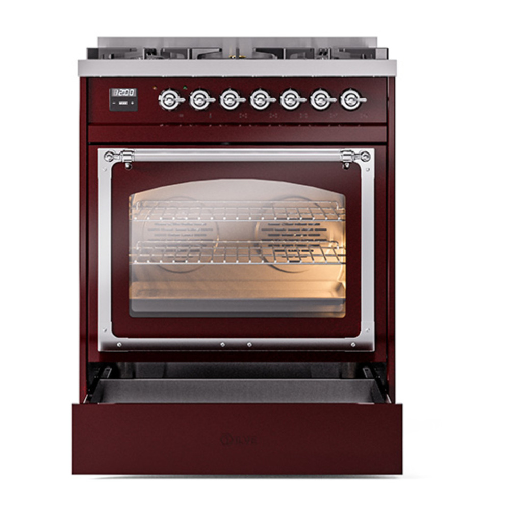ILVE_UN30NMPBUC_Nostalgie_II_30"_Dual_Fuel_Range_drawer_opened