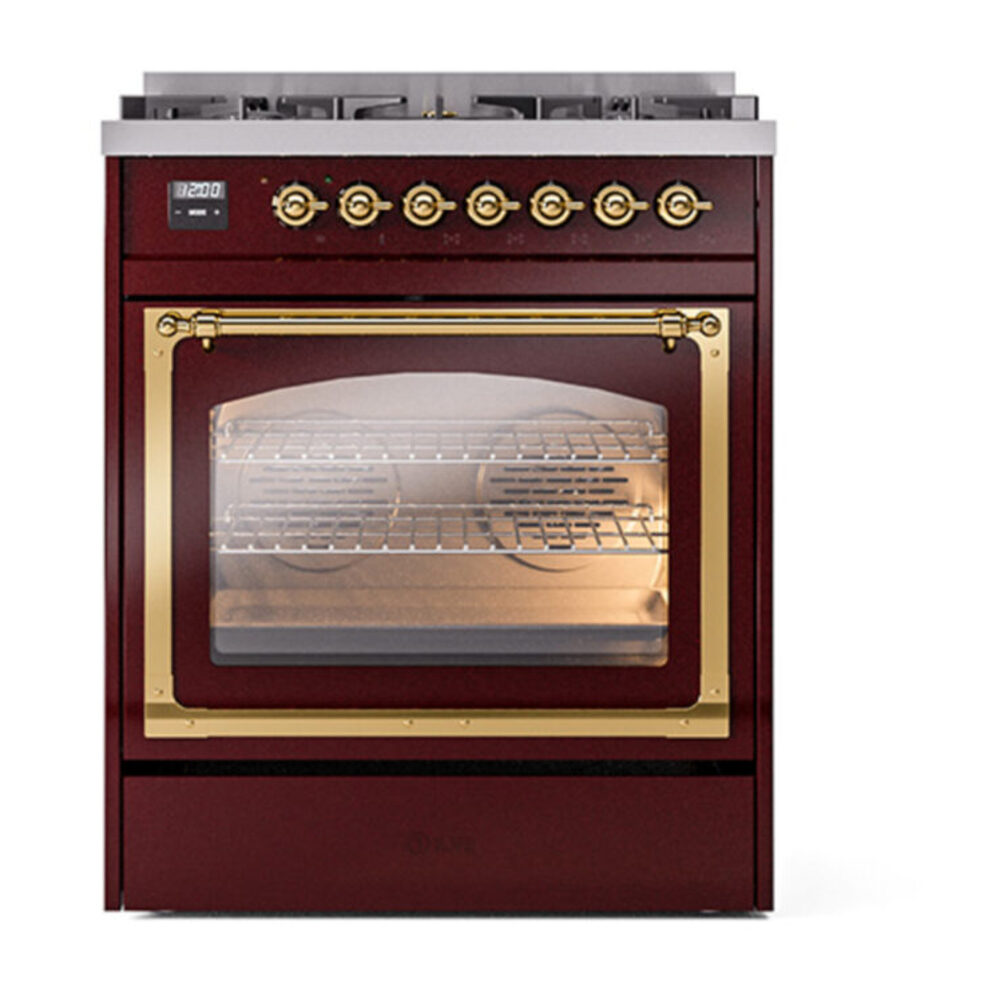 ILVE_UN30NMPBUGLP_Nostalgie_II_30"_Dual_Fuel_Range_front_view