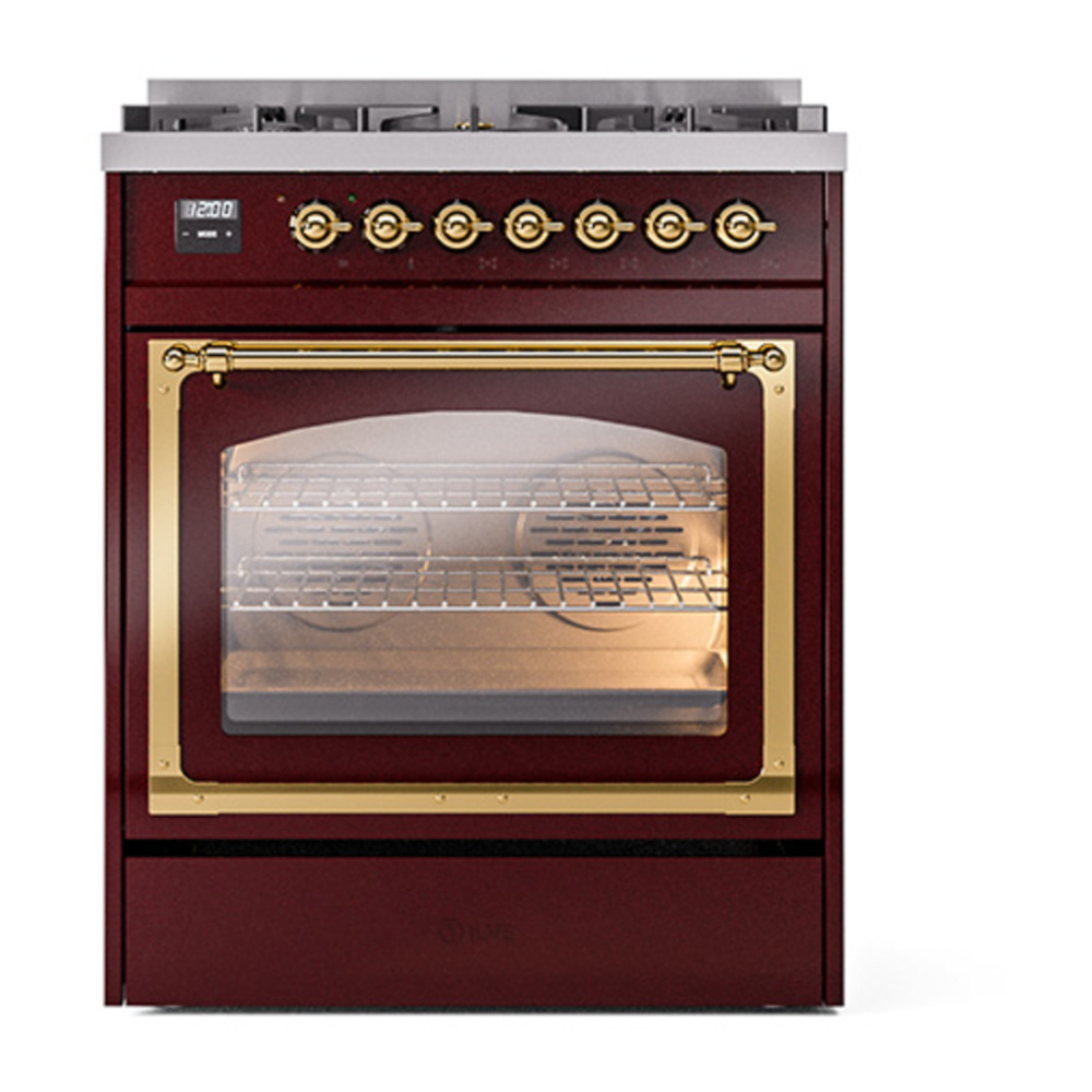 ILVE_UN30NMPBUGLP_Nostalgie_II_30"_Dual_Fuel_Range_front_view