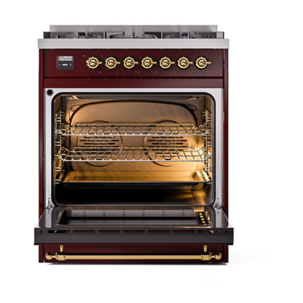ILVE_UN30NMPBUGLP_Nostalgie_II_30"_Dual_Fuel_Range_oven_door_opened