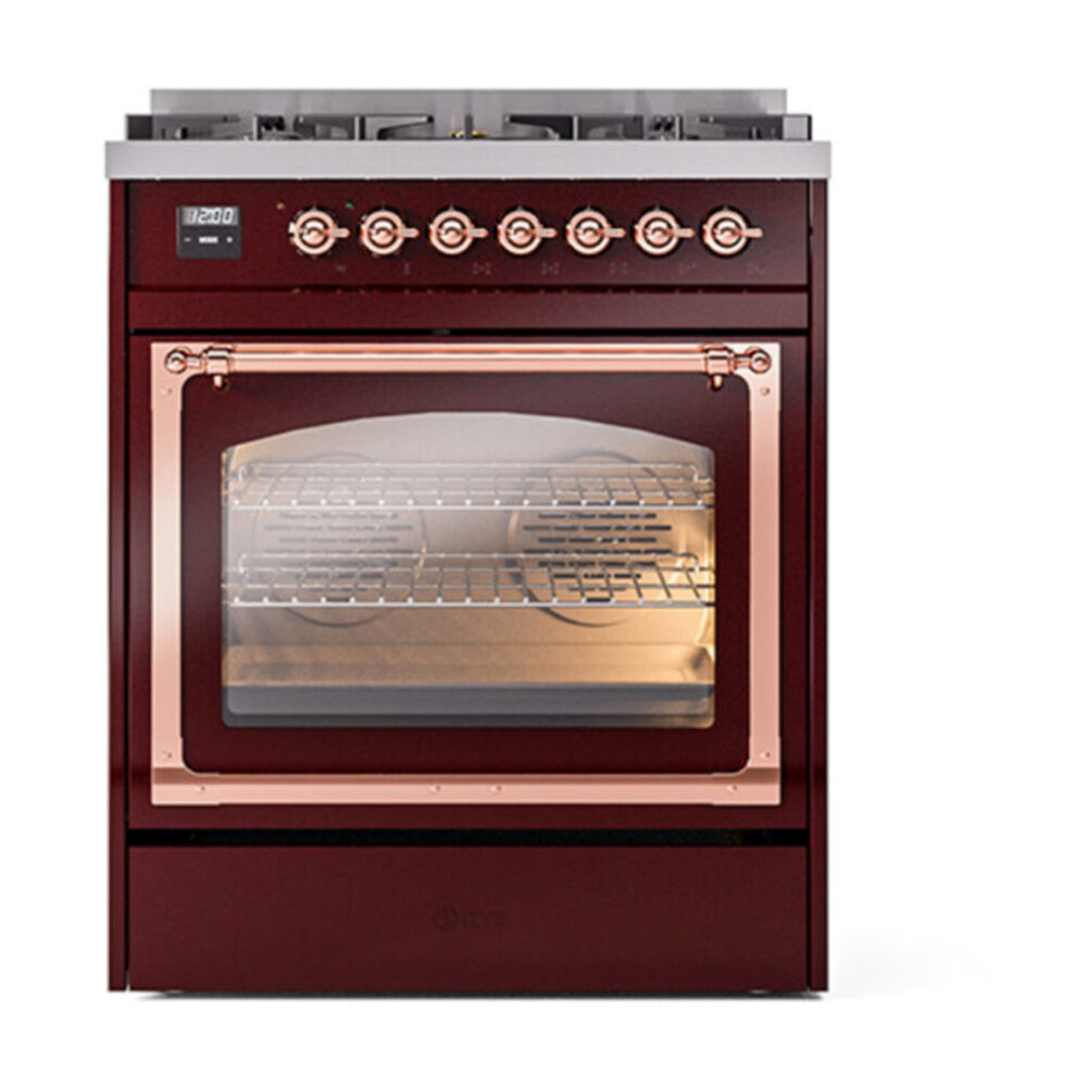 ILVE_UN30NMPBUPLP_Nostalgie_II_30"_Dual_Fuel_Range_front_view