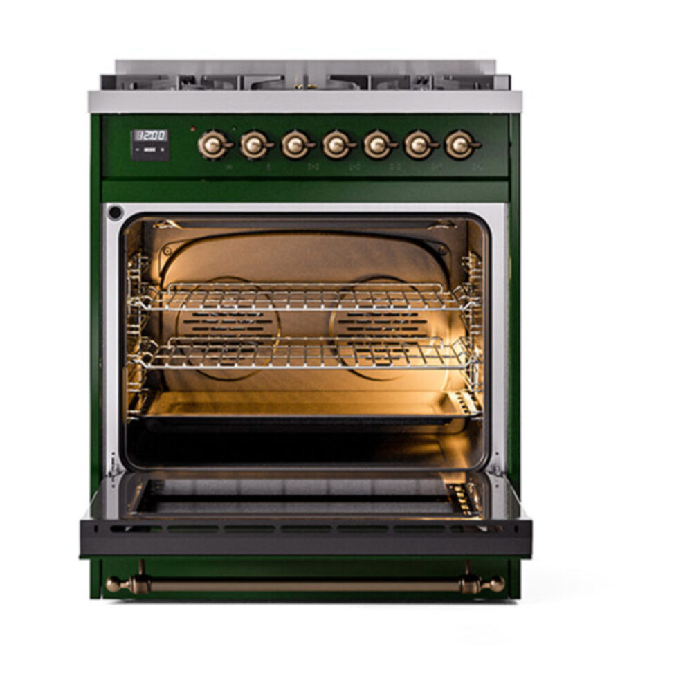 ILVE_UN30NMPEGBLP_Nostalgie_II_30"_Dual_Fuel_Range_oven_door_opened