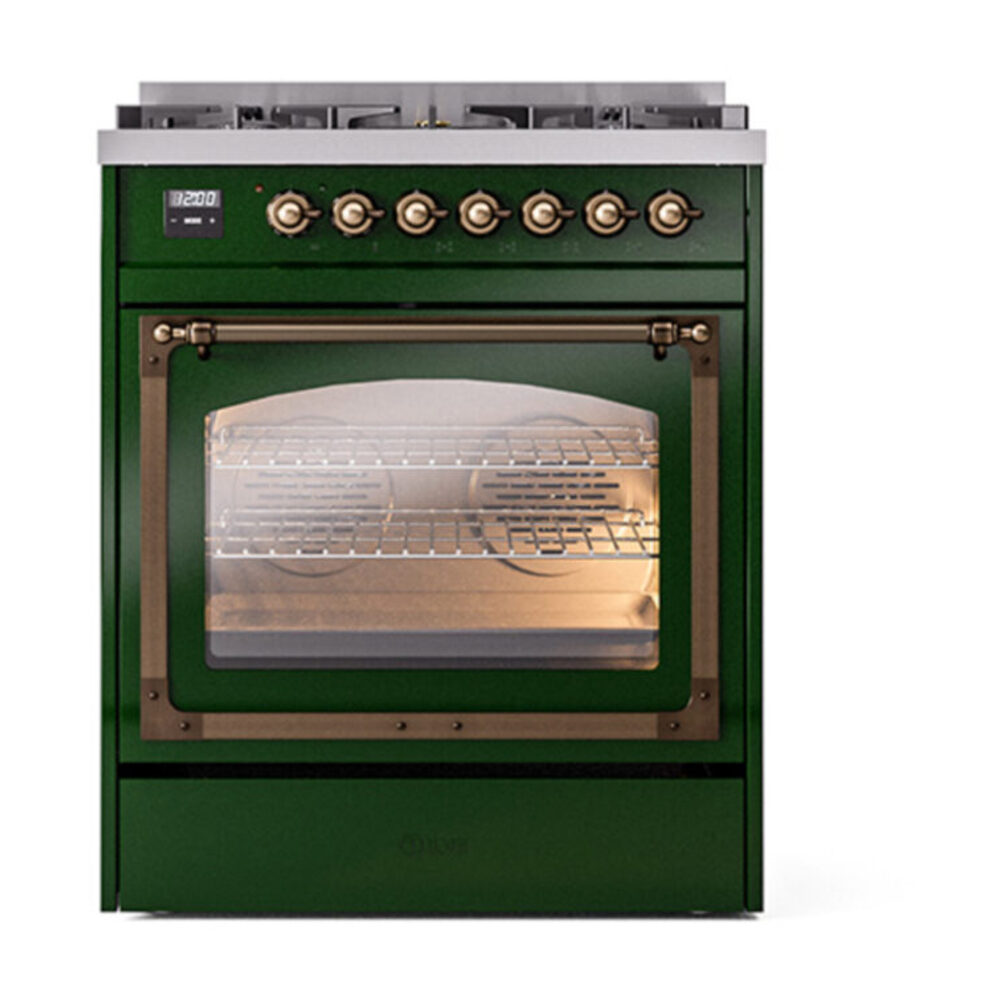ILVE_UN30NMPEGB_Nostalgie_II_30"_Dual_Fuel_Range_front_view