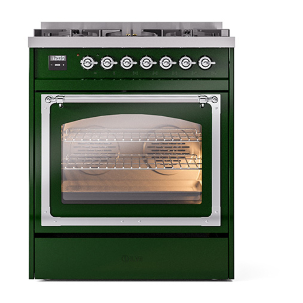 ILVE_UN30NMPEGC_Nostalgie_II_30"_Dual_Fuel_Range_front_view