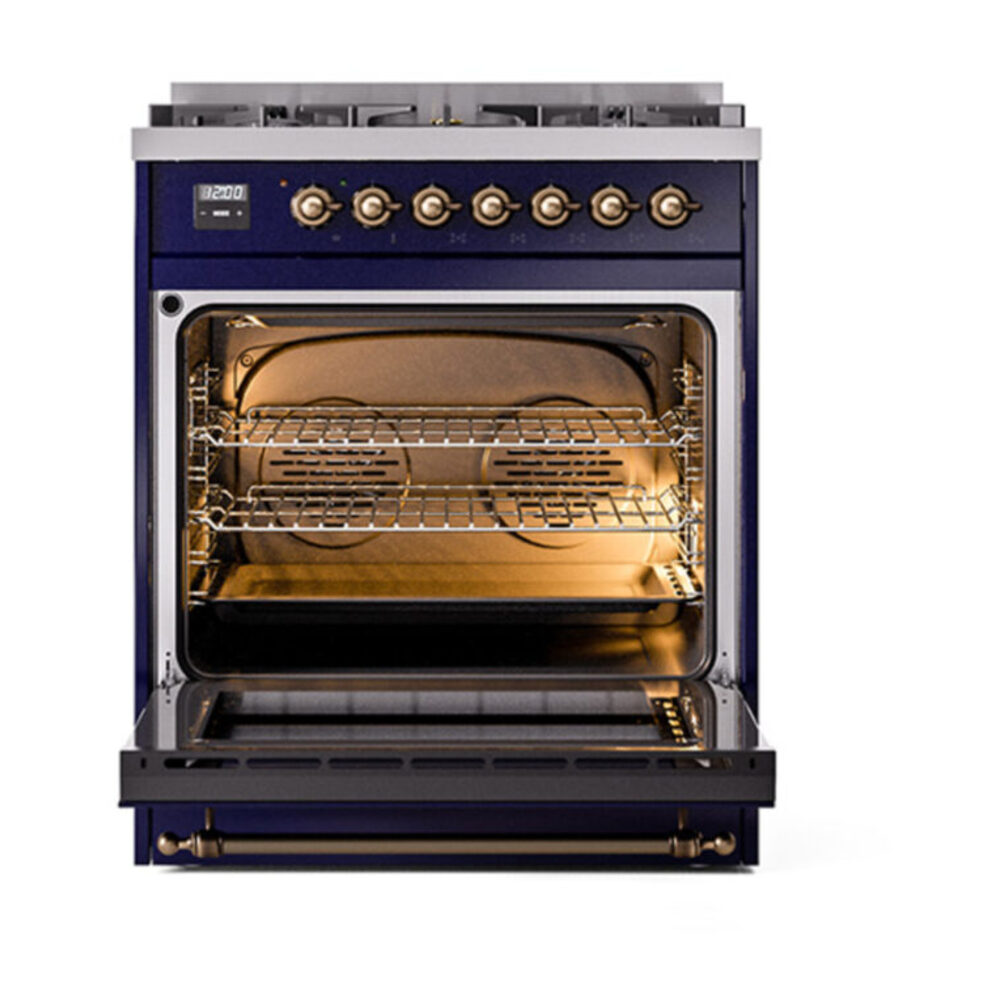 ILVE_UN30NMPMBBLP_Nostalgie_II_30"_Dual_Fuel_Range_oven_door_opened