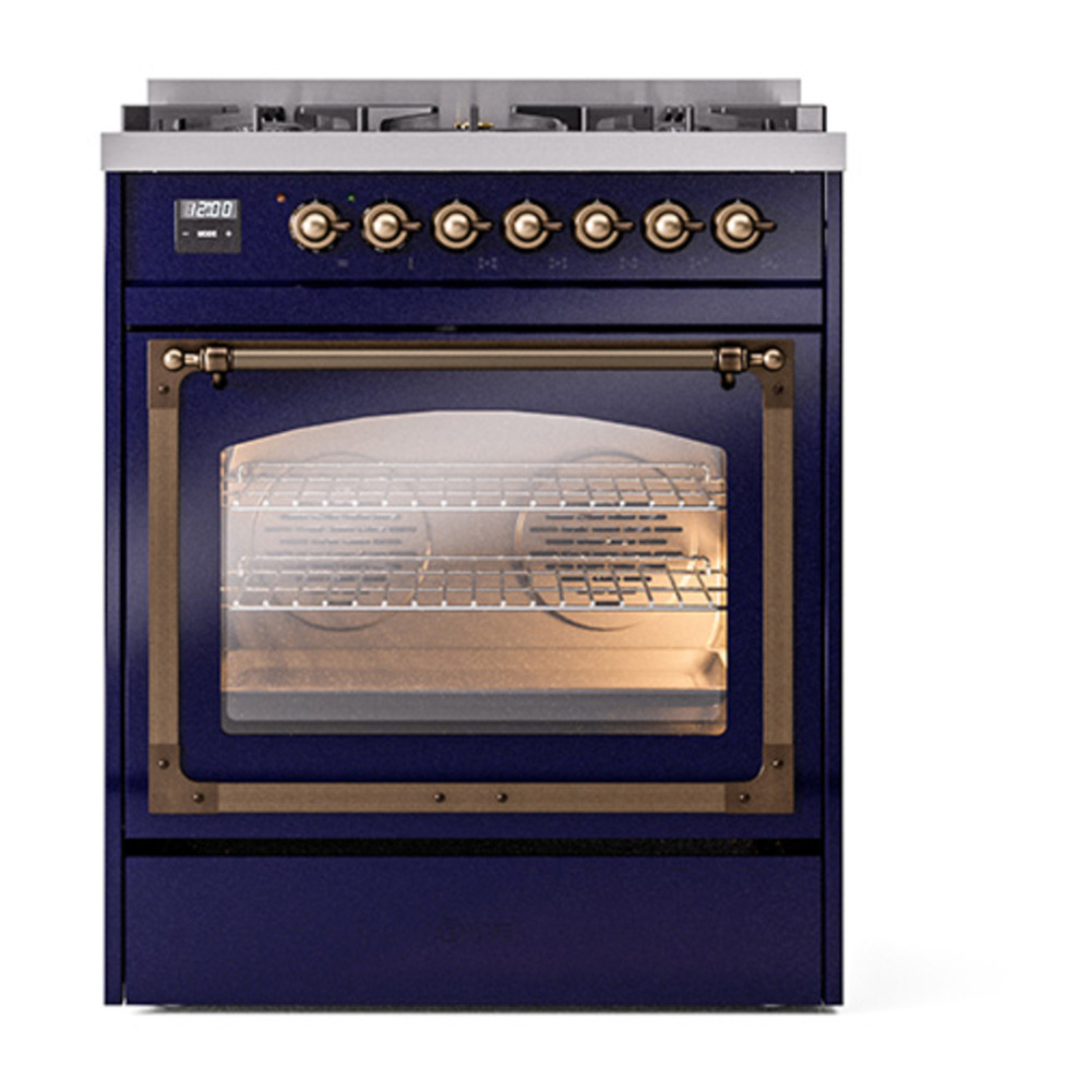 ILVE_UN30NMPMBB_Nostalgie_II_30"_Dual_Fuel_Range_front_view