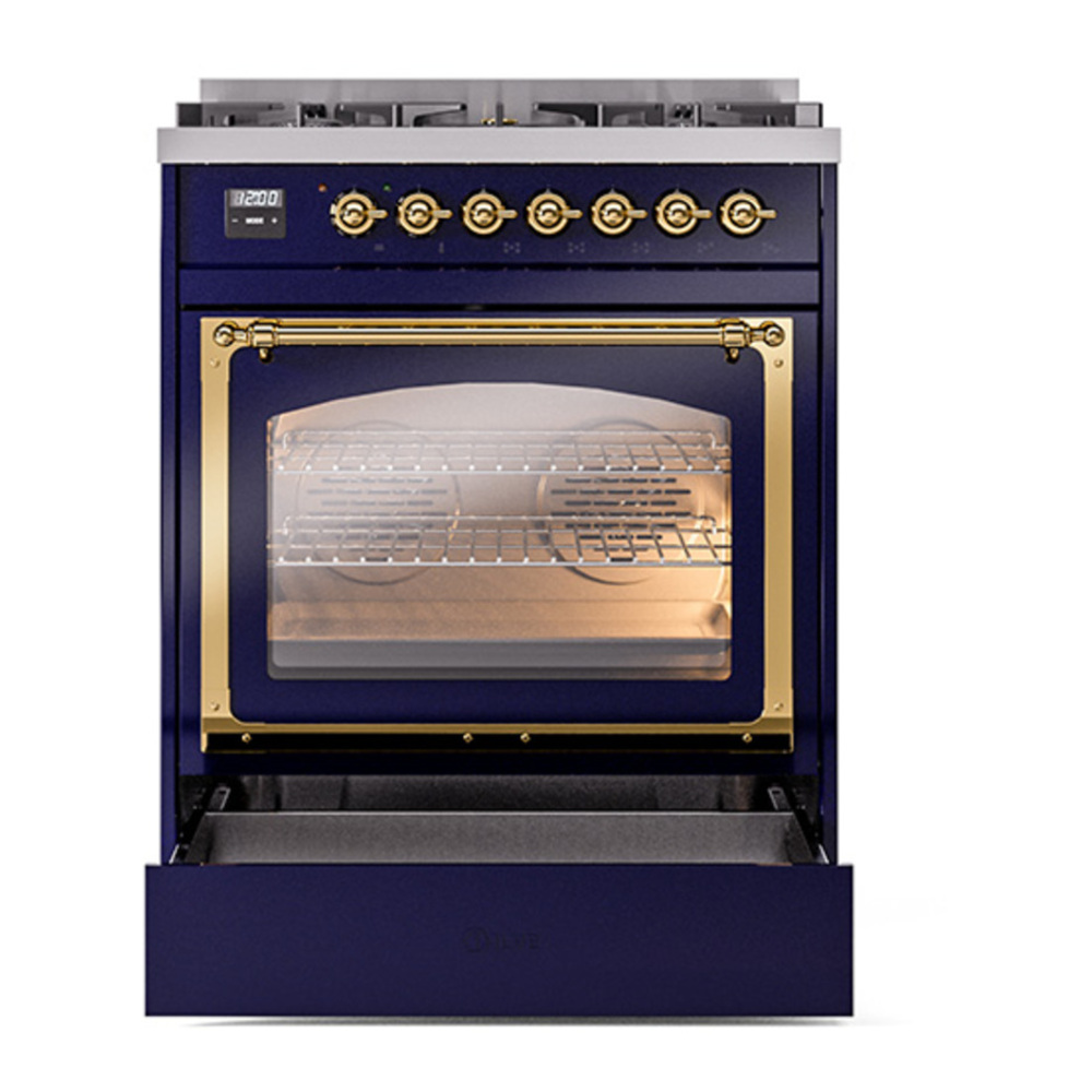 ILVE_UN30NMPMBG_Nostalgie_II_30"_Dual_Fuel_Range_drawer_opened