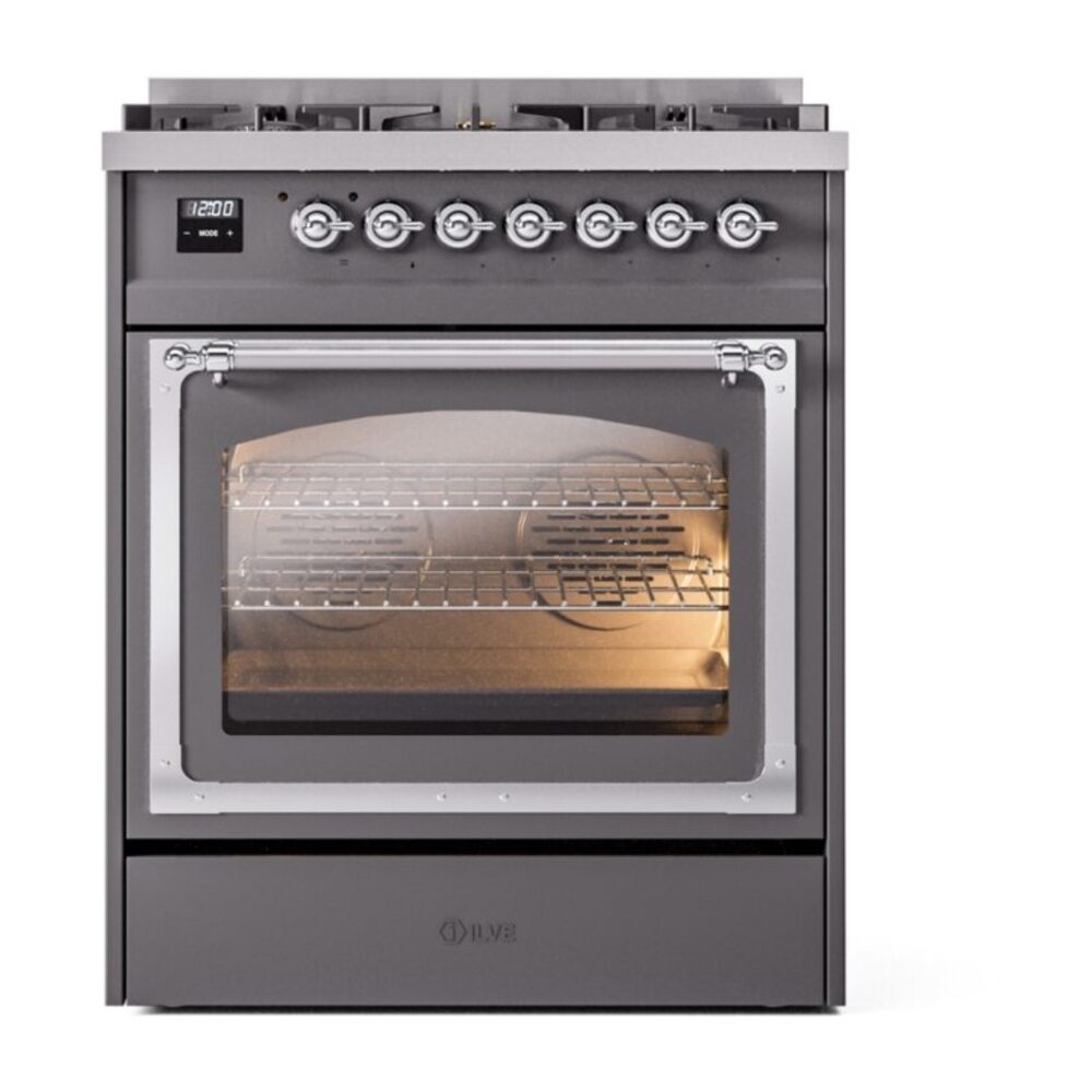 ILVE_UN30NMPMGCLP_Nostalgie_II_30"_Dual_Fuel_Range_front_view