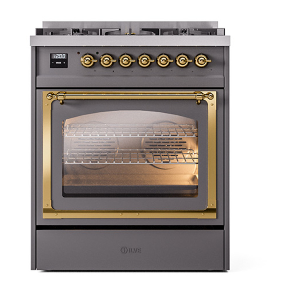 ILVE_UN30NMPMGGLP_Nostalgie_II_30"_Dual_Fuel_Range_front_view