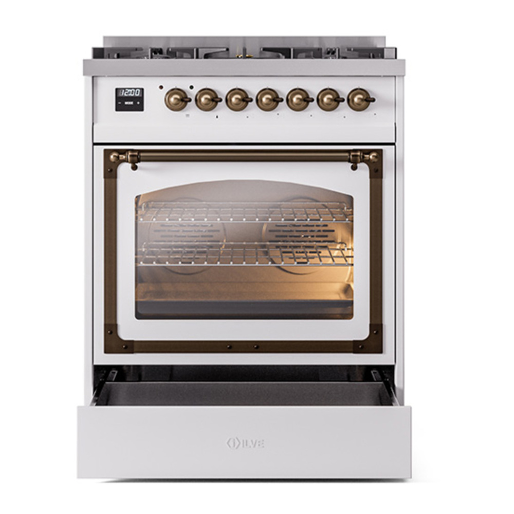 ILVE_UN30NMPRAB_Nostalgie_II_30"_Dual_Fuel_Range_drawer_opened