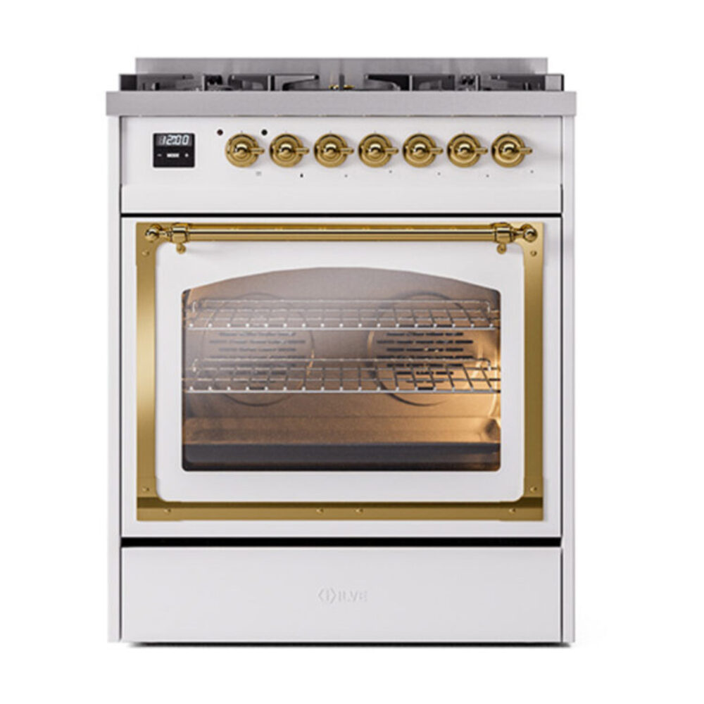 ILVE_UN30NMPRAGLP_Nostalgie_II_30"_Dual_Fuel_Range_front_view