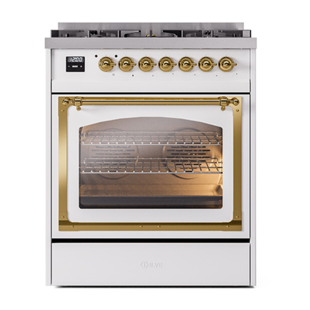 ILVE_UN30NMPRAG_Nostalgie_II_30"_Dual_Fuel_Range_front_view
